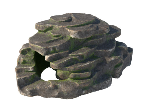 Moss rock steps 3D Model
