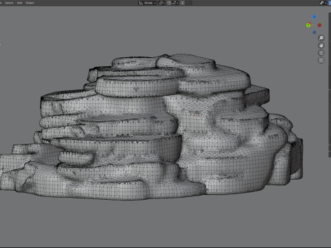 Moss rock steps 3D Model