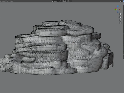 Мохові скельні сходи 3D Модель