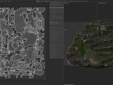 Moss rock steps 3D Model
