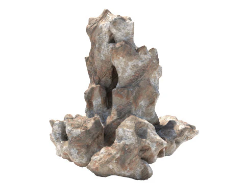 Roccia rossa corallo naturale Modello 3D