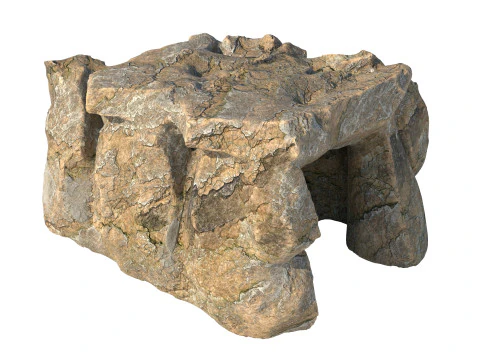 Natural rock cave entrance 3D Model