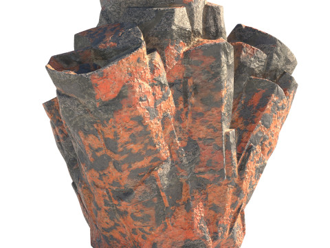 Red coral rock 3D मॉडल