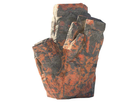 Roccia di corallo rosso Modello 3D
