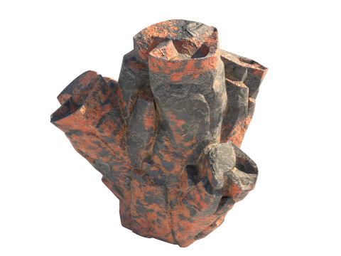 Red coral rock Model 3D