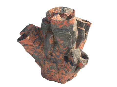 Roccia di corallo rosso Modello 3D