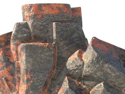Roccia di corallo rosso Modello 3D