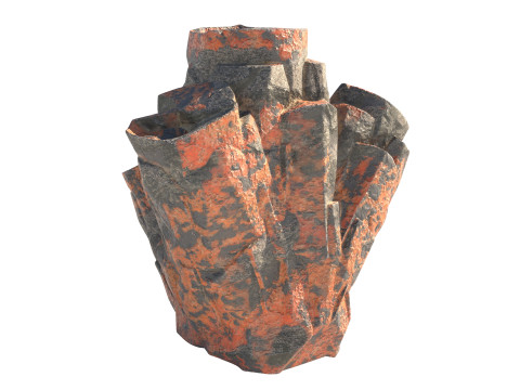 Red coral rock Model 3D