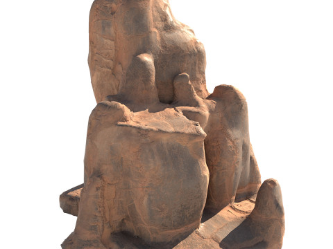 Red sand cliff Model 3D
