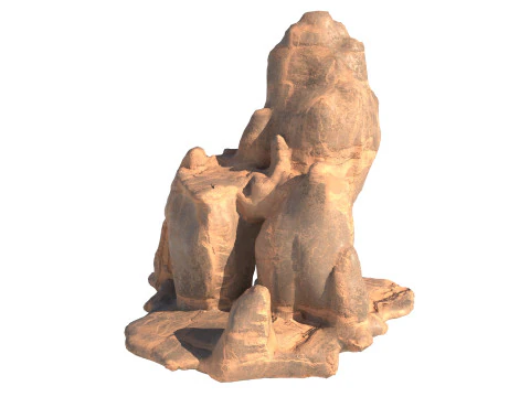 Red sand cliff 3D Model