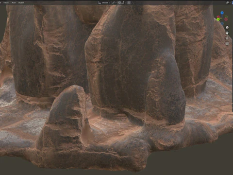 Red sand cliff 3D Model