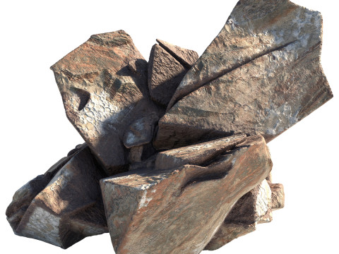 Red stone rock 3D मॉडल