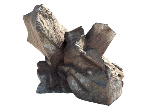 Red stone rock 3D 模型