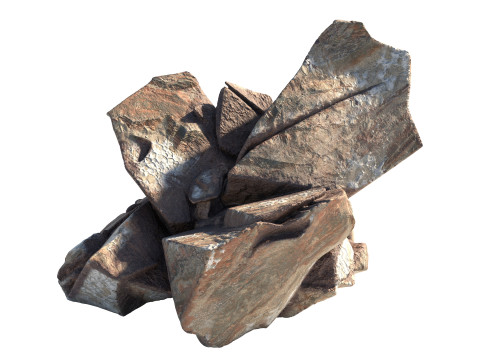 Red stone rock 3D 模型