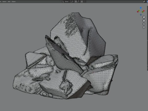 Roccia di pietra rossa Modello 3D