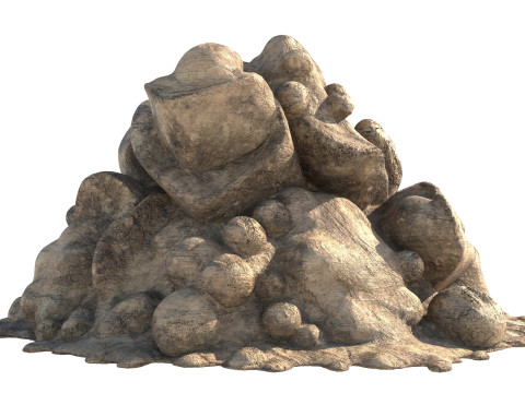 Sand rock pile Modello 3D