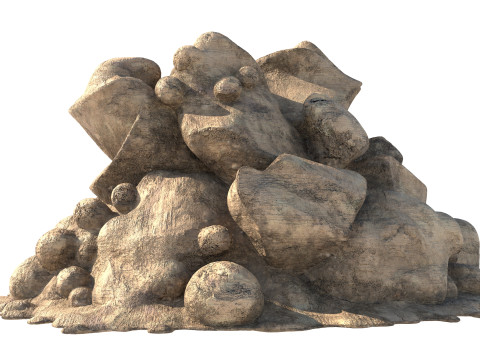 Sand rock pile Modello 3D