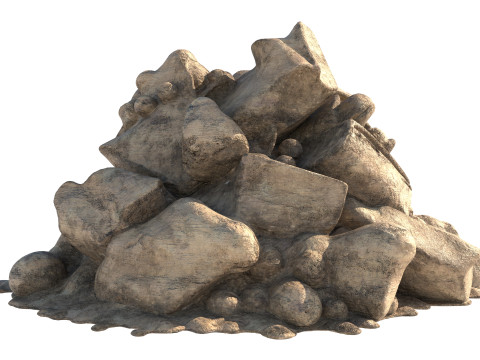 Sand rock pile Modello 3D
