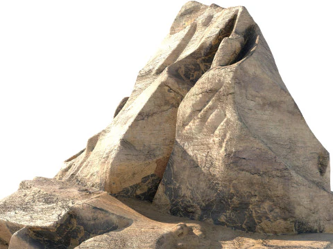 Sandstone rock cliff 3D Model