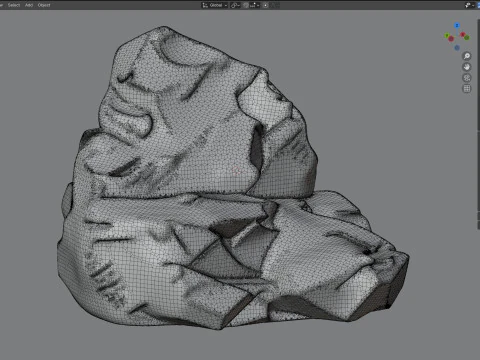 Sandstone rock cliff 3D Model