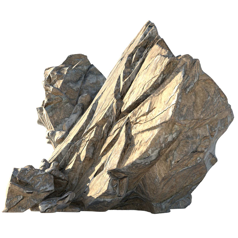 Sharp cliff sandy rock 3D Model .c4d .max .obj .3ds .fbx .stl .blend 