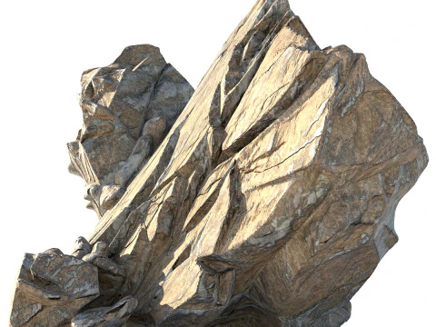 Ostra piaszczysta skała z klifu Model 3D