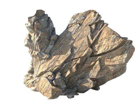 Sharp cliff sandy rock Model 3D