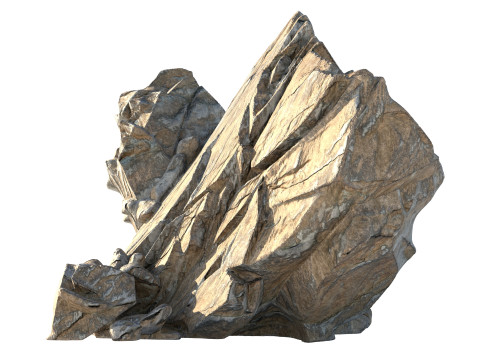 Sharp cliff sandy rock Model 3D
