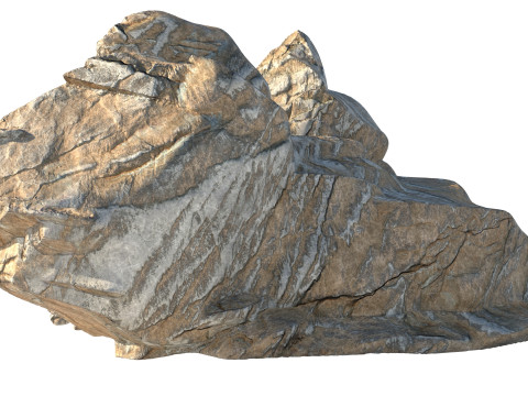 Sharp cliff sandy rock Model 3D