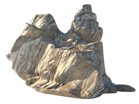 Sharp cliff sandy rock Model 3D