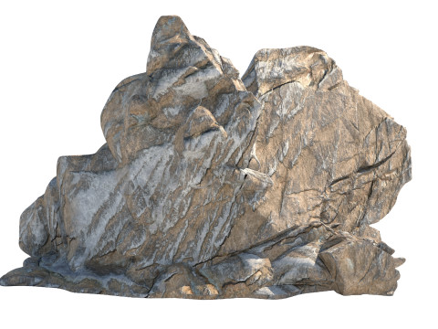 Sharp cliff sandy rock Model 3D