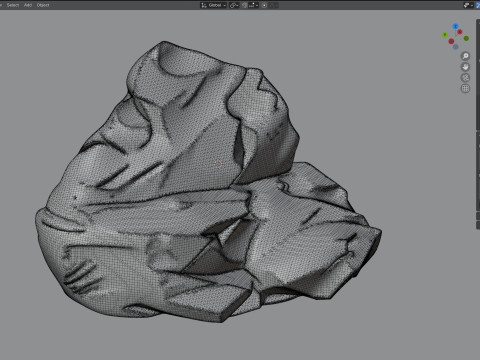 Sharp mossy rock Model 3D