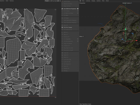 Sharp mossy rock Model 3D