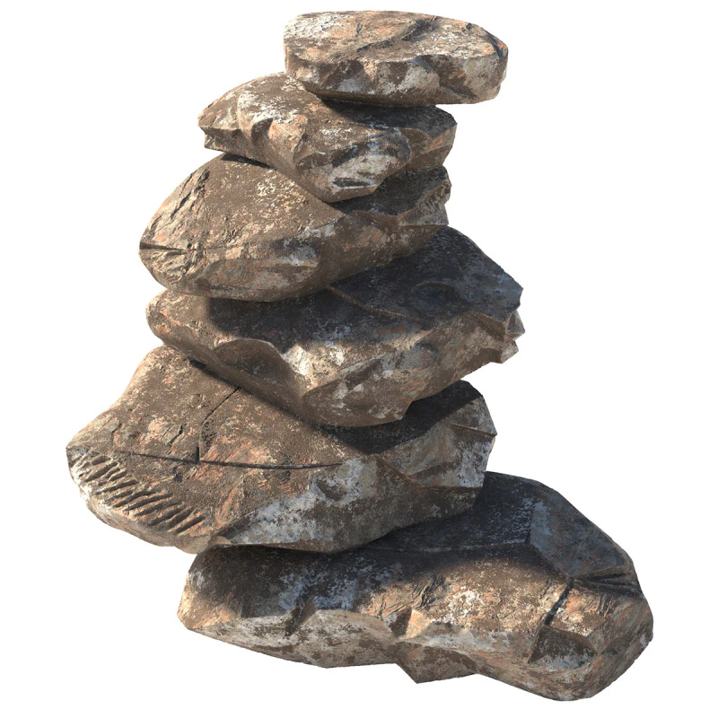 Gestapelter Stein 3D Modell .c4d .max .obj .3ds .fbx .stl .blend 