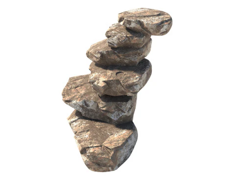 Gestapelter Stein 3D Modell