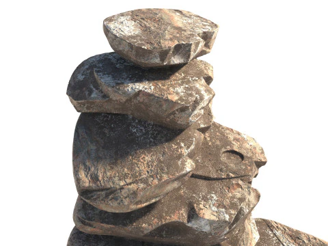 Gestapelter Stein 3D Modell