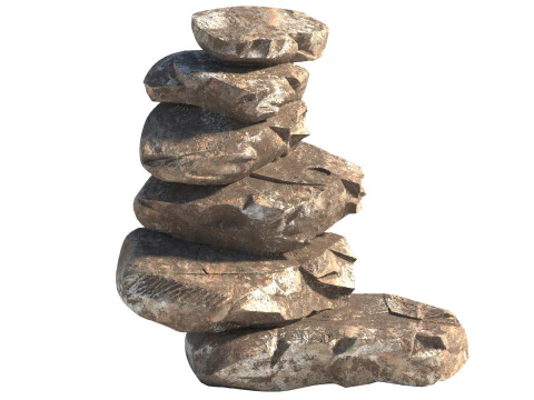 Gestapelter Stein 3D Modell