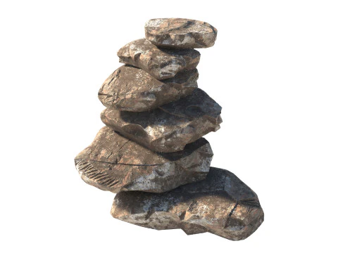 Gestapelter Stein 3D Modell