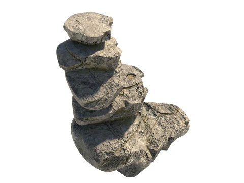 Roccia impilata 2 Modello 3D