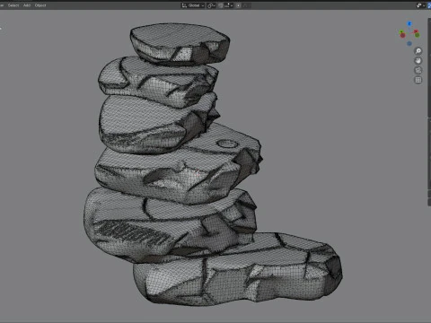 Roccia impilata 2 Modello 3D