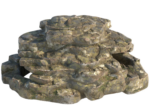 Step rock pile 3D Model