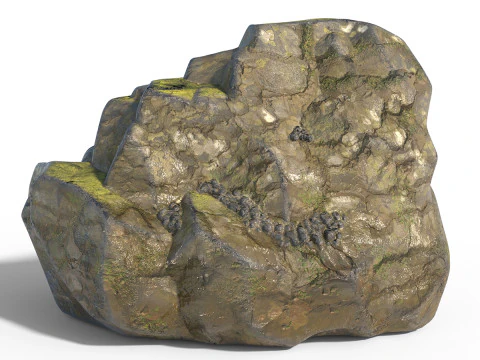 Mokra skała klifowa Model 3D