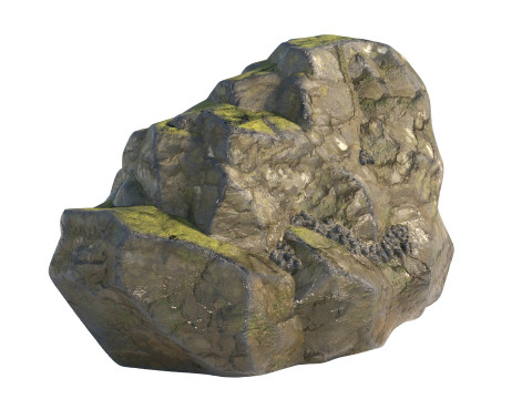 Wet Cliff Rock 3D Model