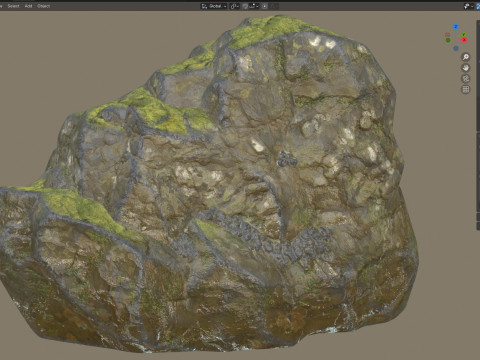 Wet Cliff Rock 3D Model