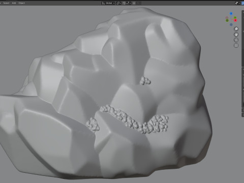 Wet Cliff Rock 3D Model