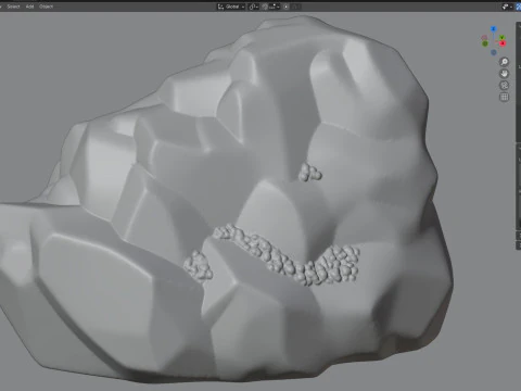 Roccia bagnata della scogliera Modello 3D