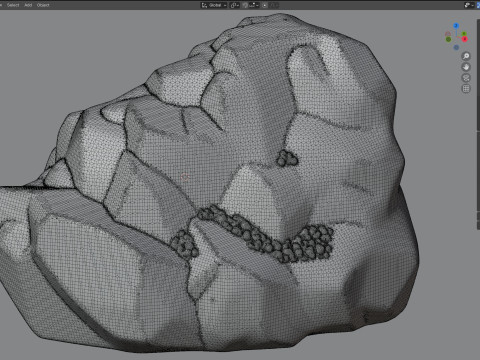 Wet Cliff Rock 3D Model
