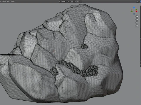 Roccia bagnata della scogliera Modello 3D