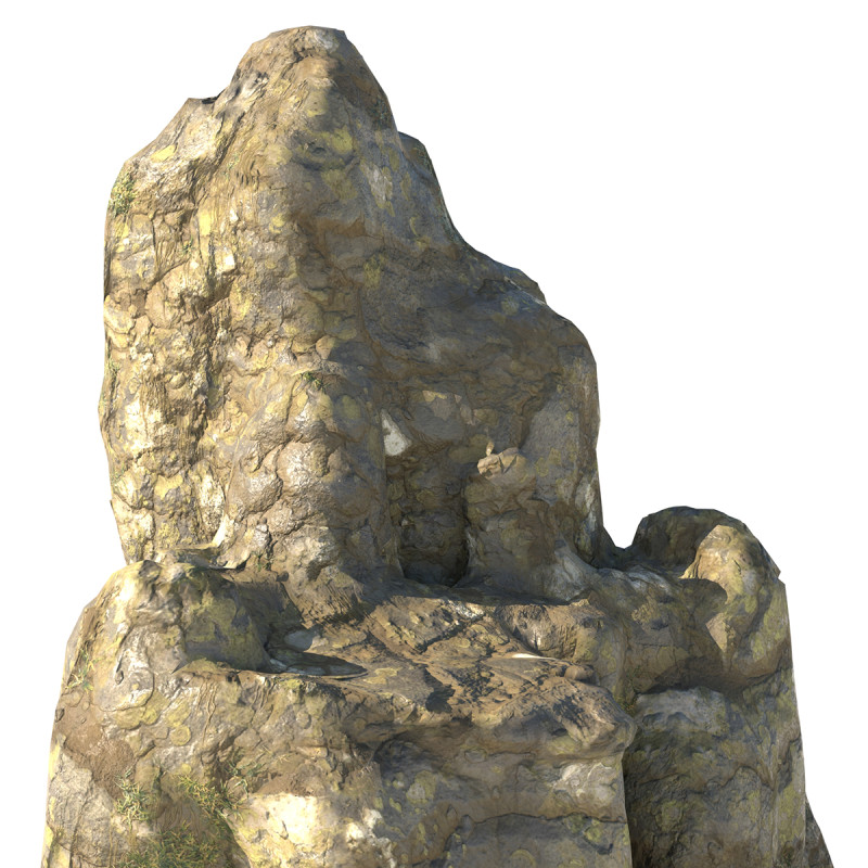 Wet grass rock cliff 3D Модель .c4d .max .obj .3ds .fbx .stl .blend 