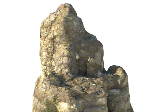 Scogliera rocciosa di erba bagnata Modello 3D